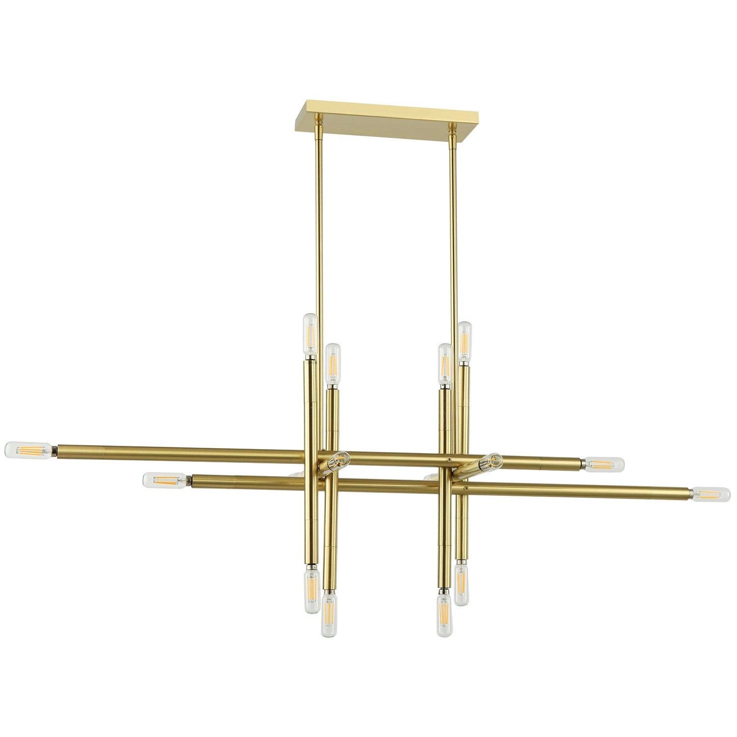 16 Light Incandescent Horizontal Pendant Aged Brass by Dainolite