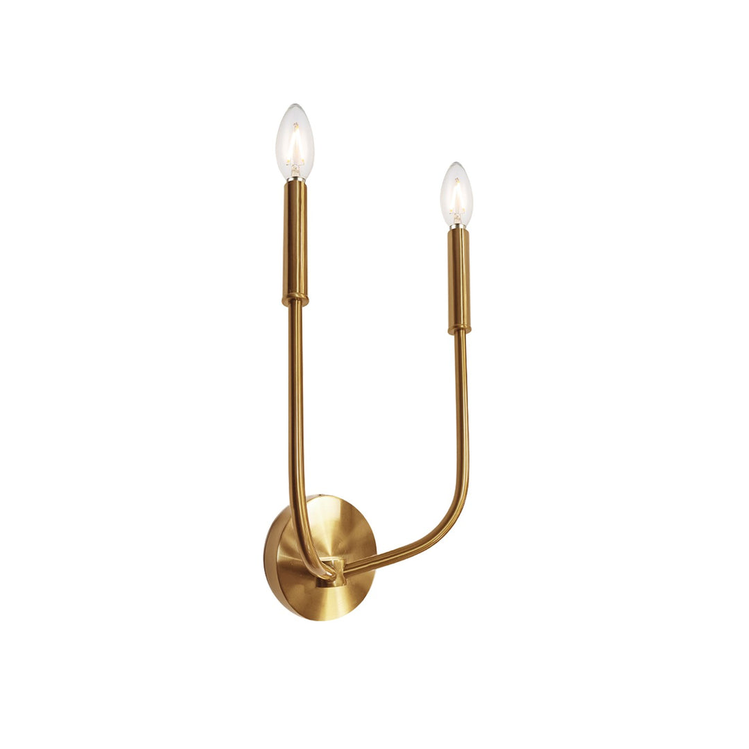 2 Light Incandescent Wall Sconce Aged Brass by Dainolite