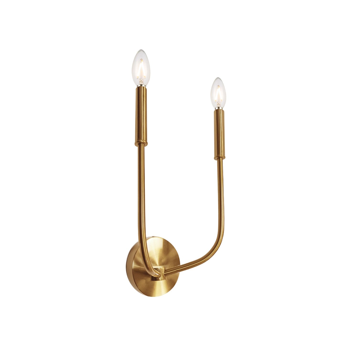 2 Light Incandescent Wall Sconce Aged Brass by Dainolite
