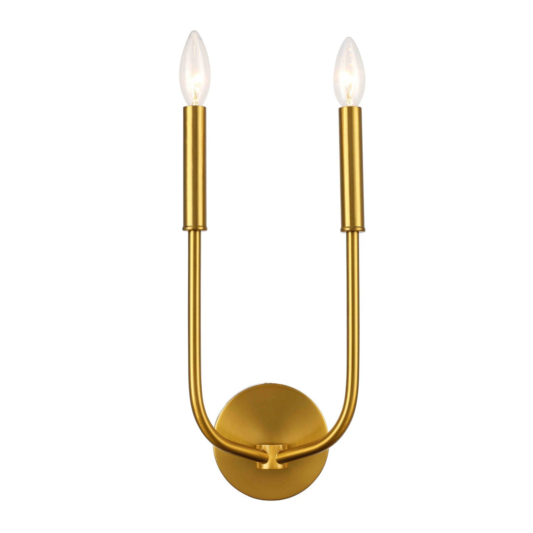 2 Light Incandescent Wall Sconce Aged Brass