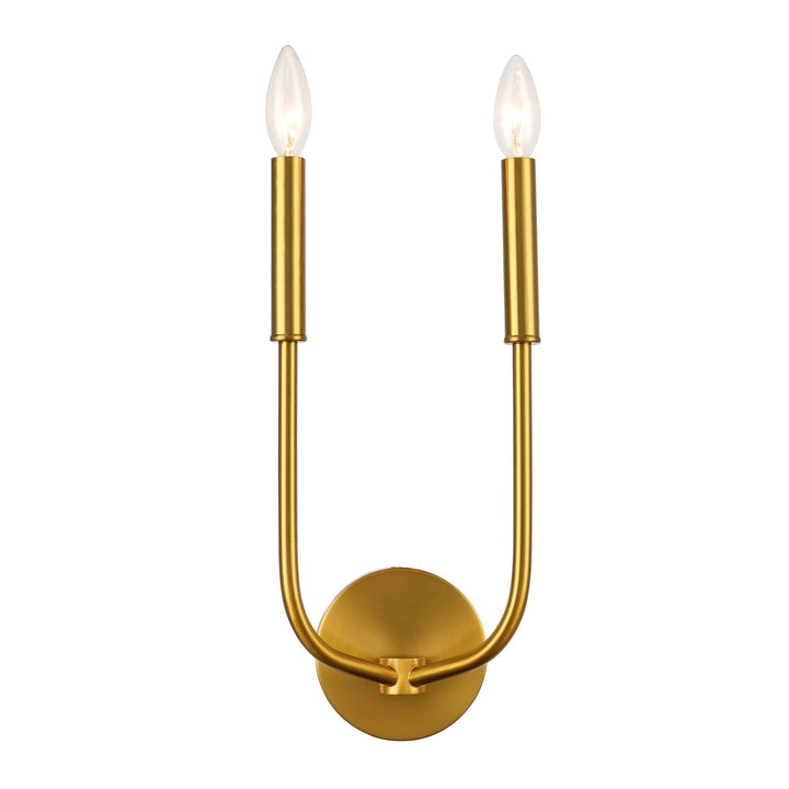 2 Light Incandescent Wall Sconce Aged Brass