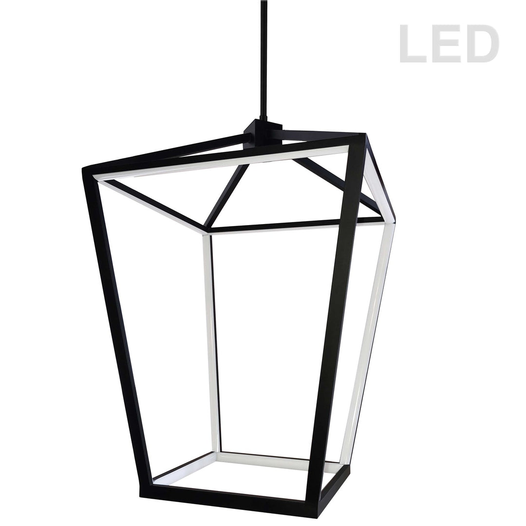 64W Chandelier Matte Black With White Diffuser by Dainolite