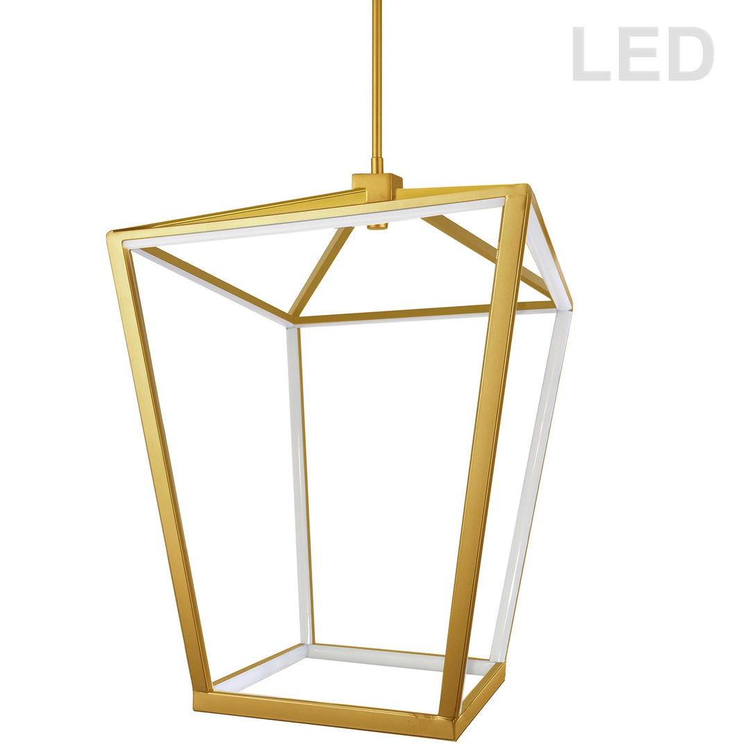64W Chandelier Aged Brass With White Diffuser by Dainolite