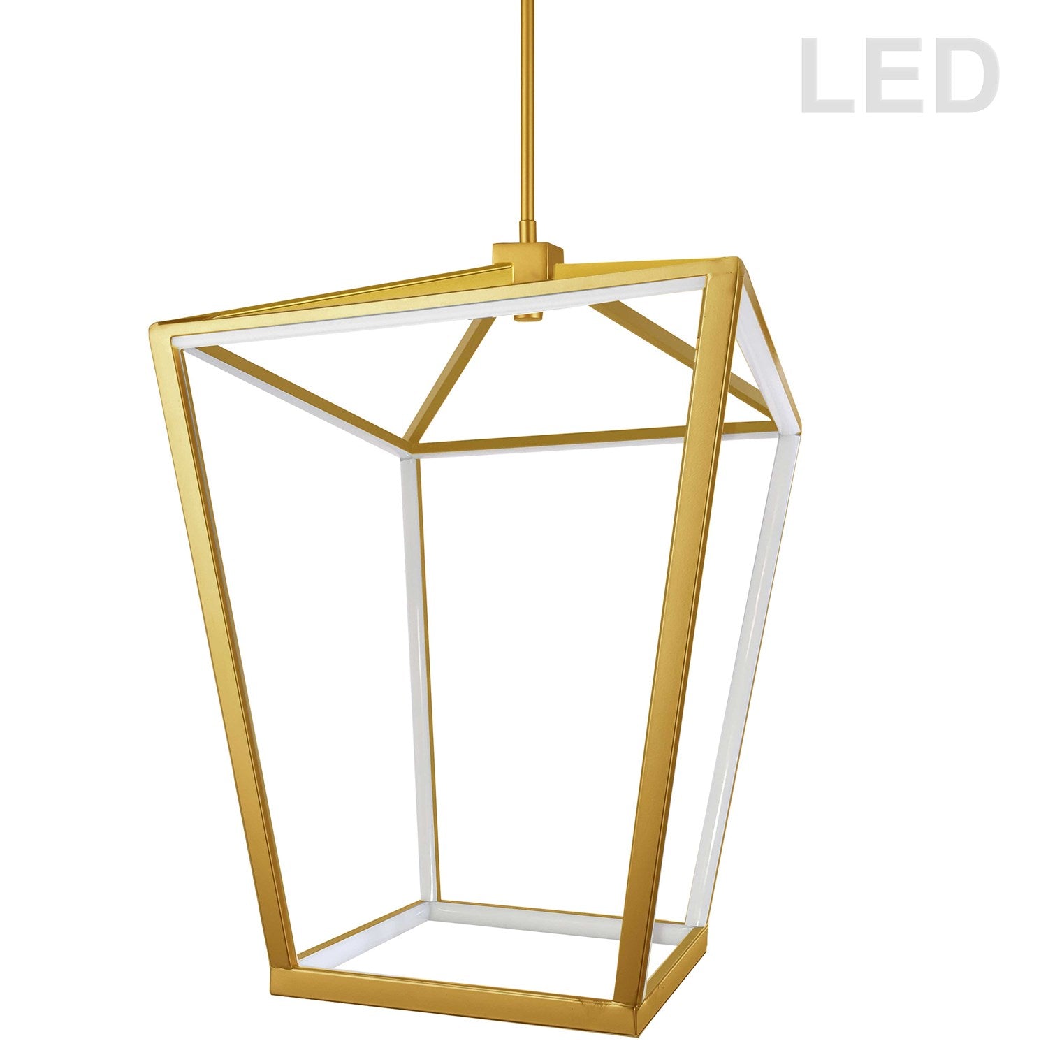 64W Chandelier Aged Brass With White Diffuser by Dainolite