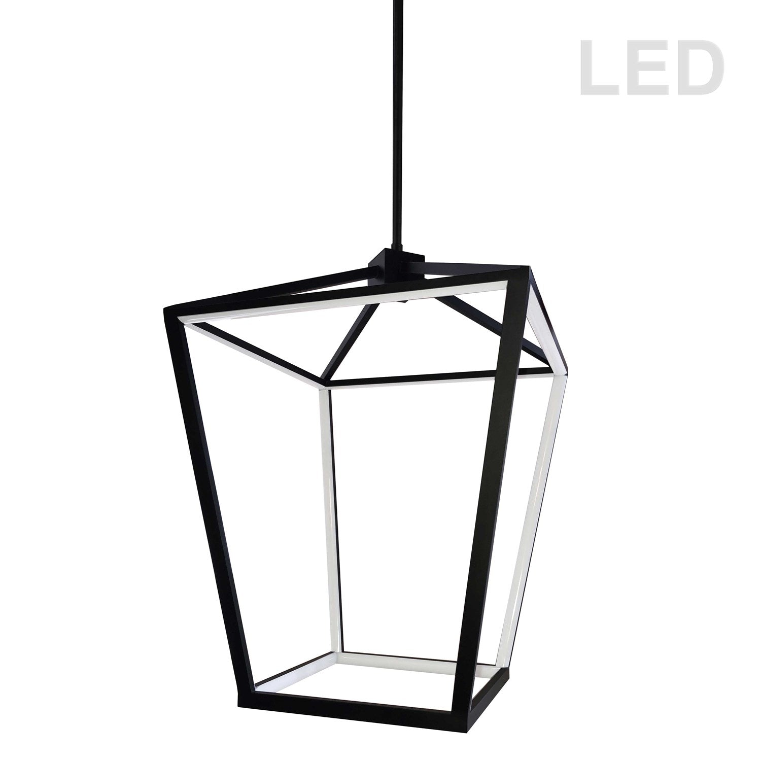 46W Chandelier Matte Black With White Diffuser by Dainolite