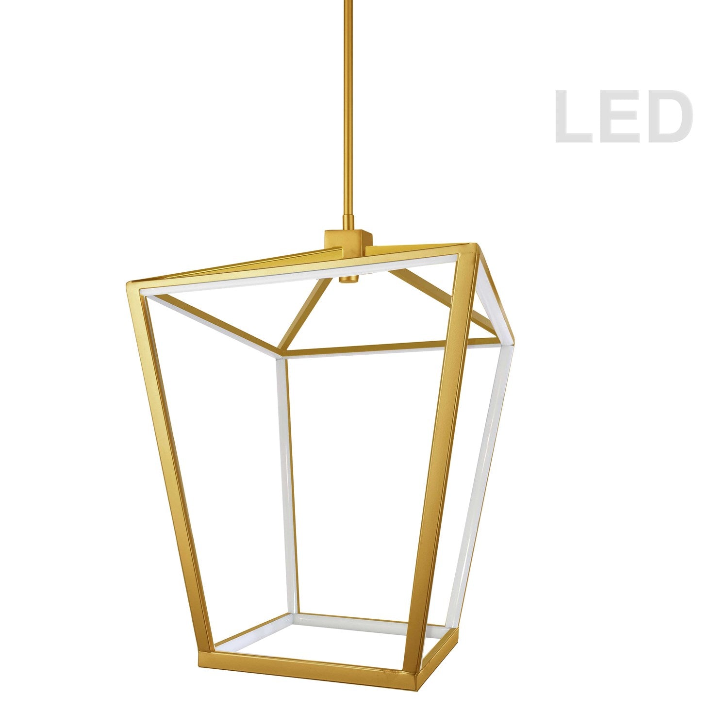46W Chandelier Aged Brass With White Diffuser by Dainolite