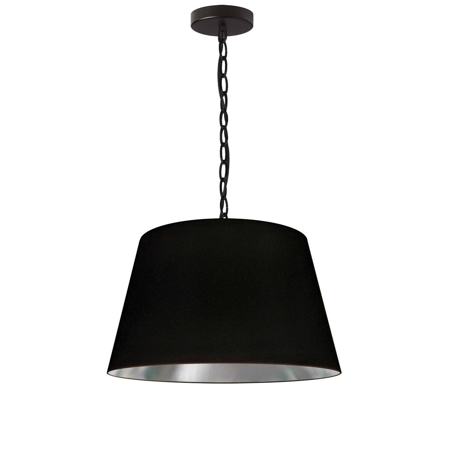 1 Light  Small Pendant Black/Silver Shade Black by Dainolite