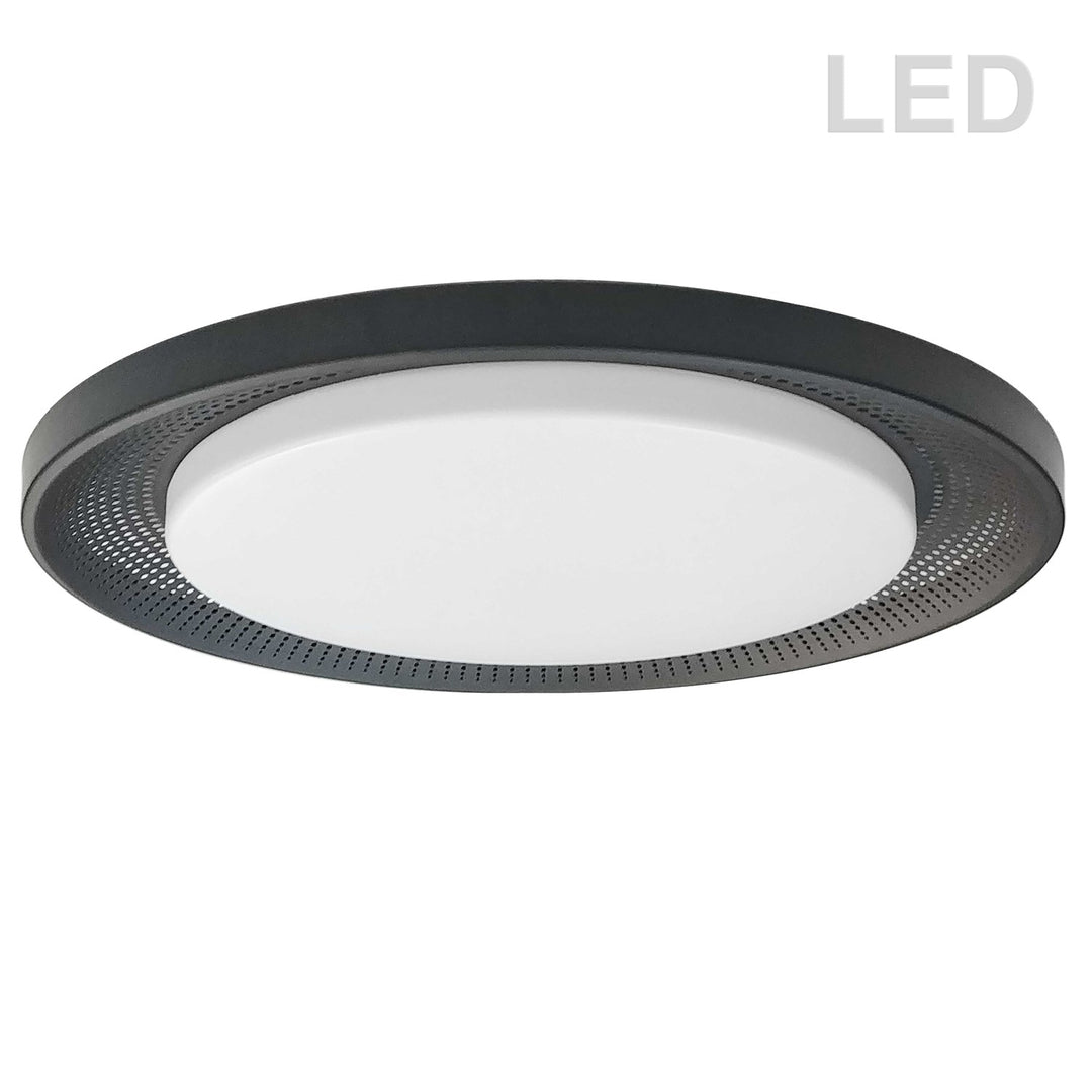 30W Flush Mount Matte Black With White Acrylic Diffuser by Dainolite