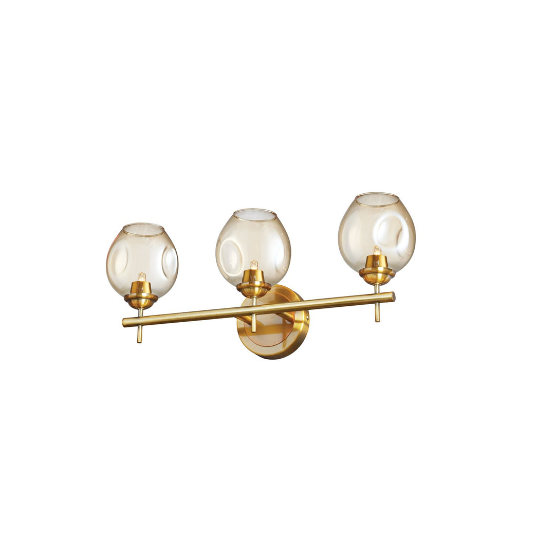 3 Light Halogen Vanity Vintage Bronze With Champagne Glass by Dainolite