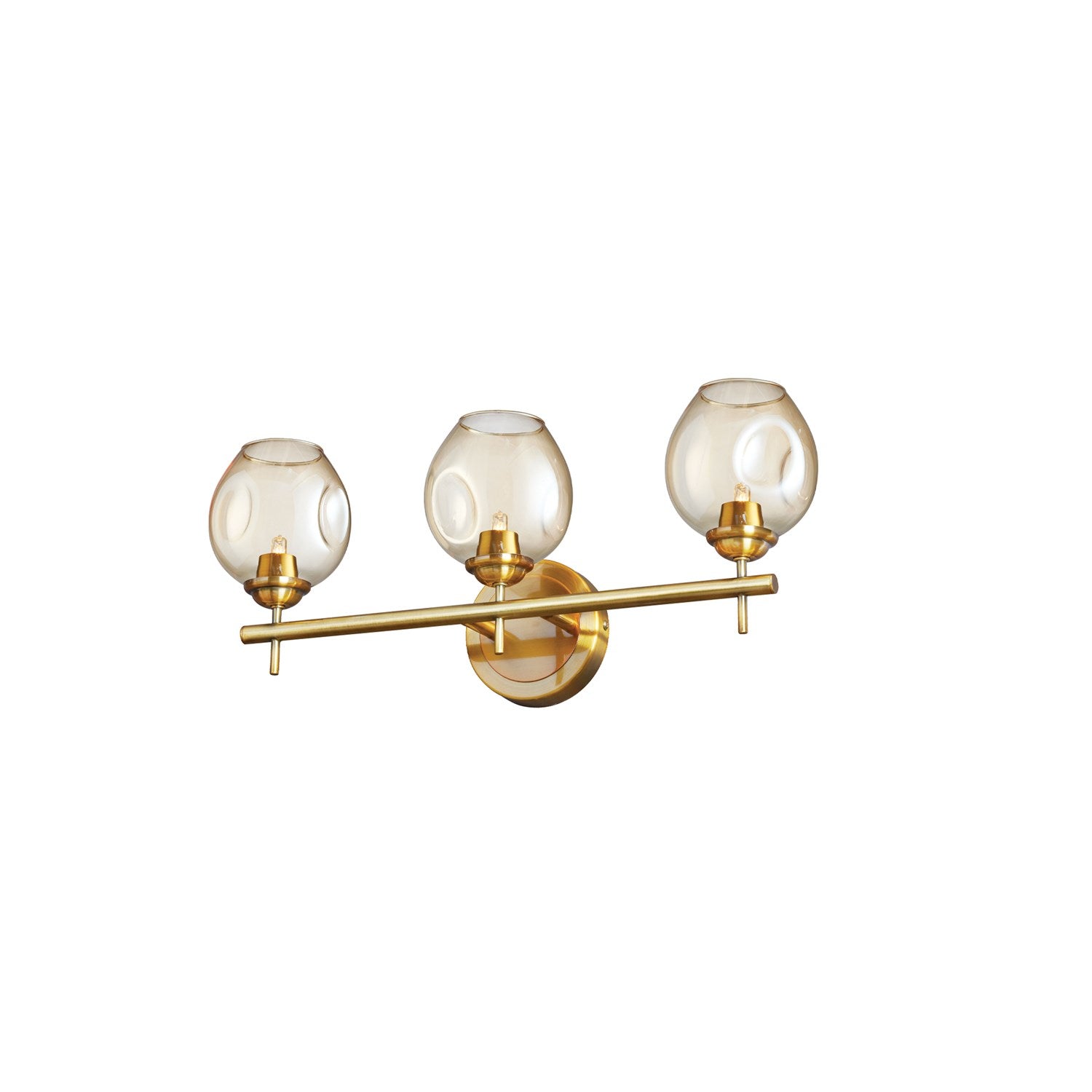 3 Light Halogen Vanity Vintage Bronze With Champagne Glass by Dainolite