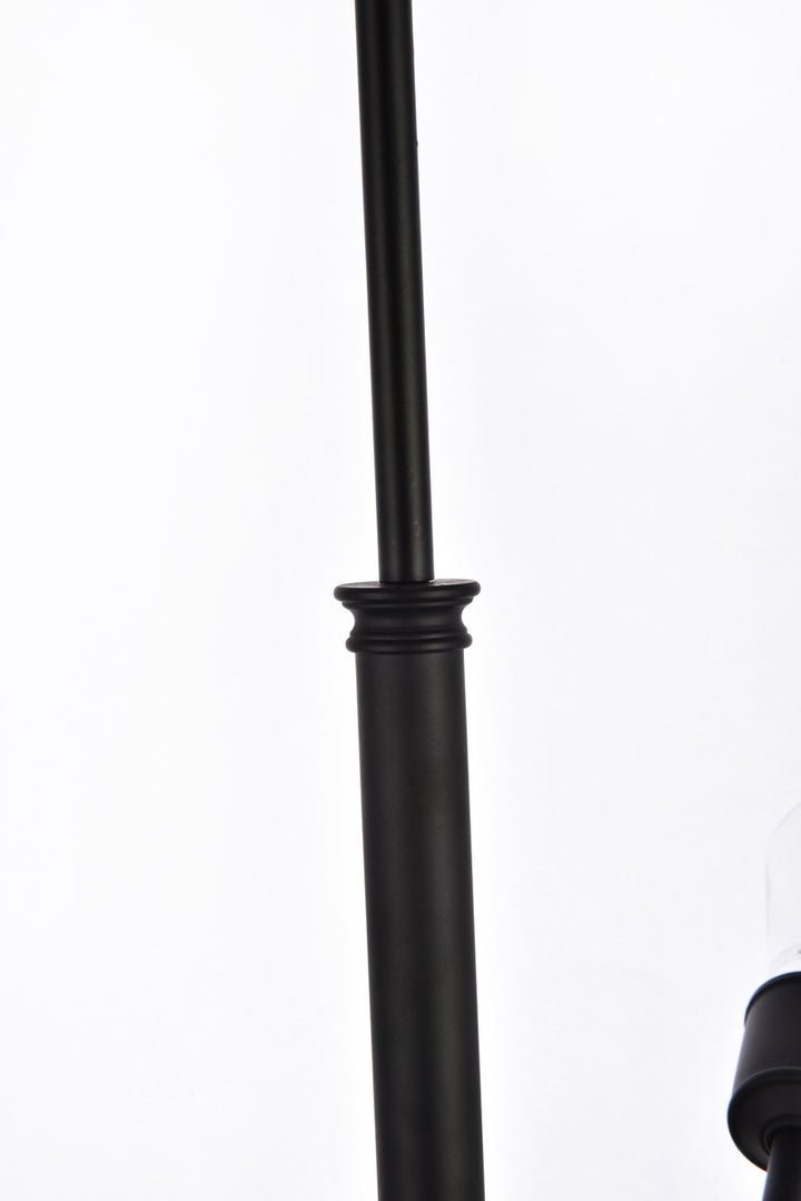 6 Lights Black Pendant With Hanging Rod