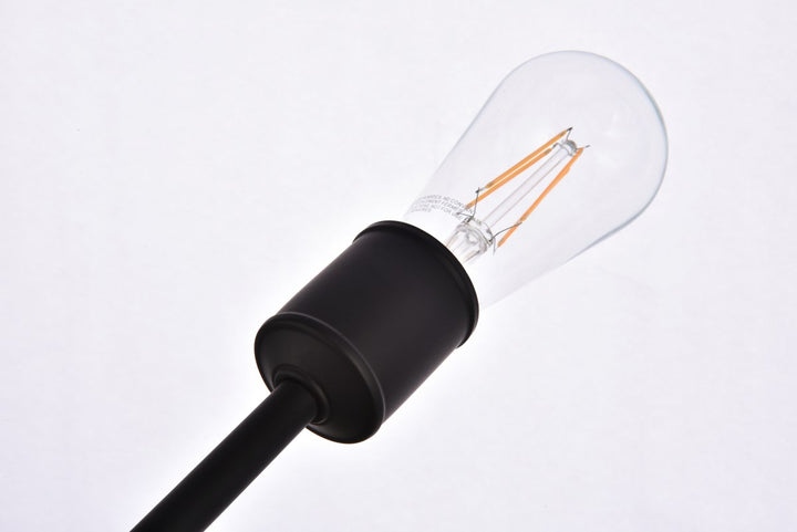 6 Lights Black Pendant With Hanging Rod
