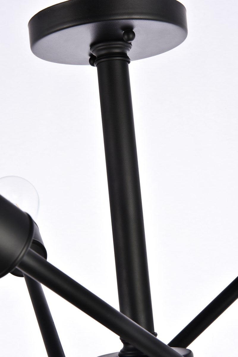 6 Lights Black Flushmount