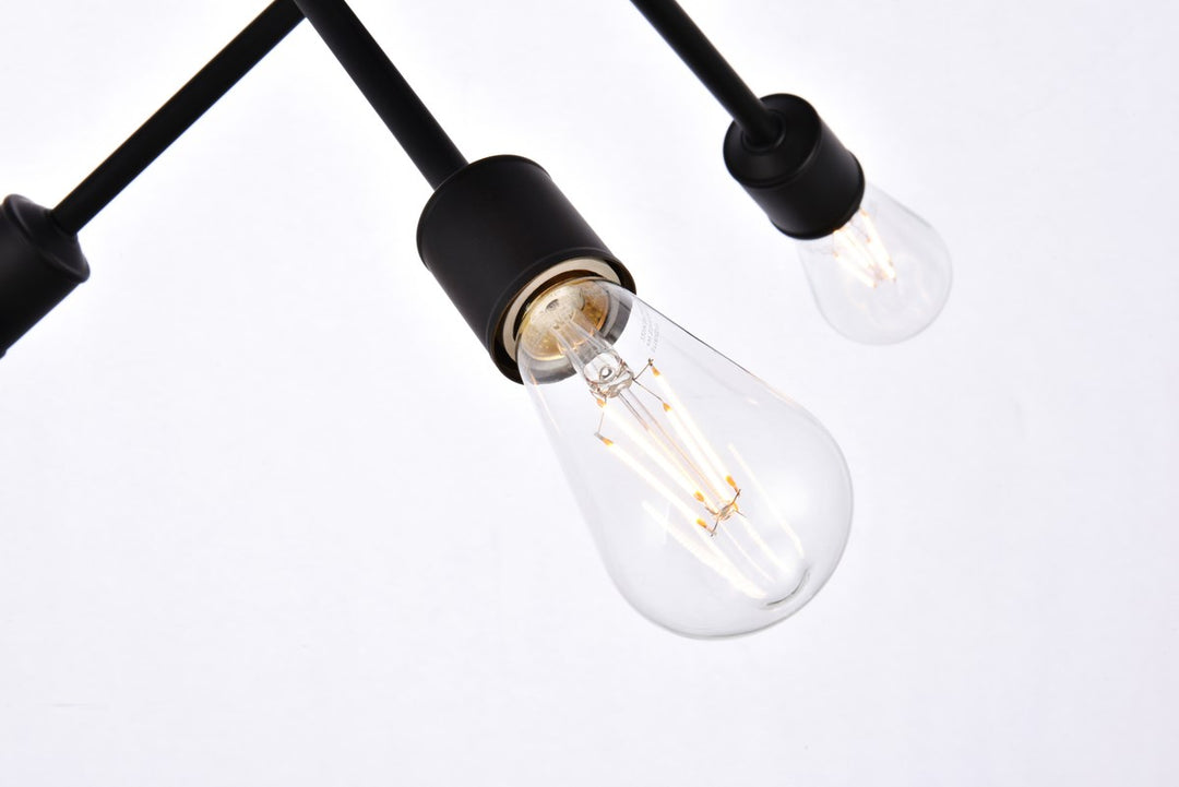 6 Lights Black Flushmount