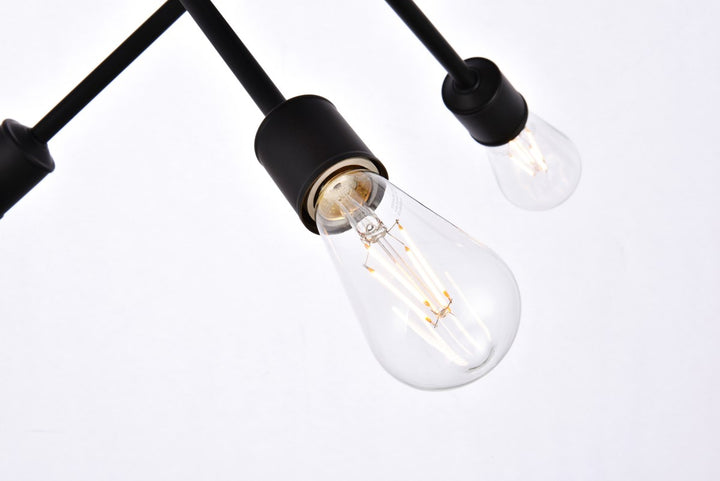 6 Lights Black Flushmount