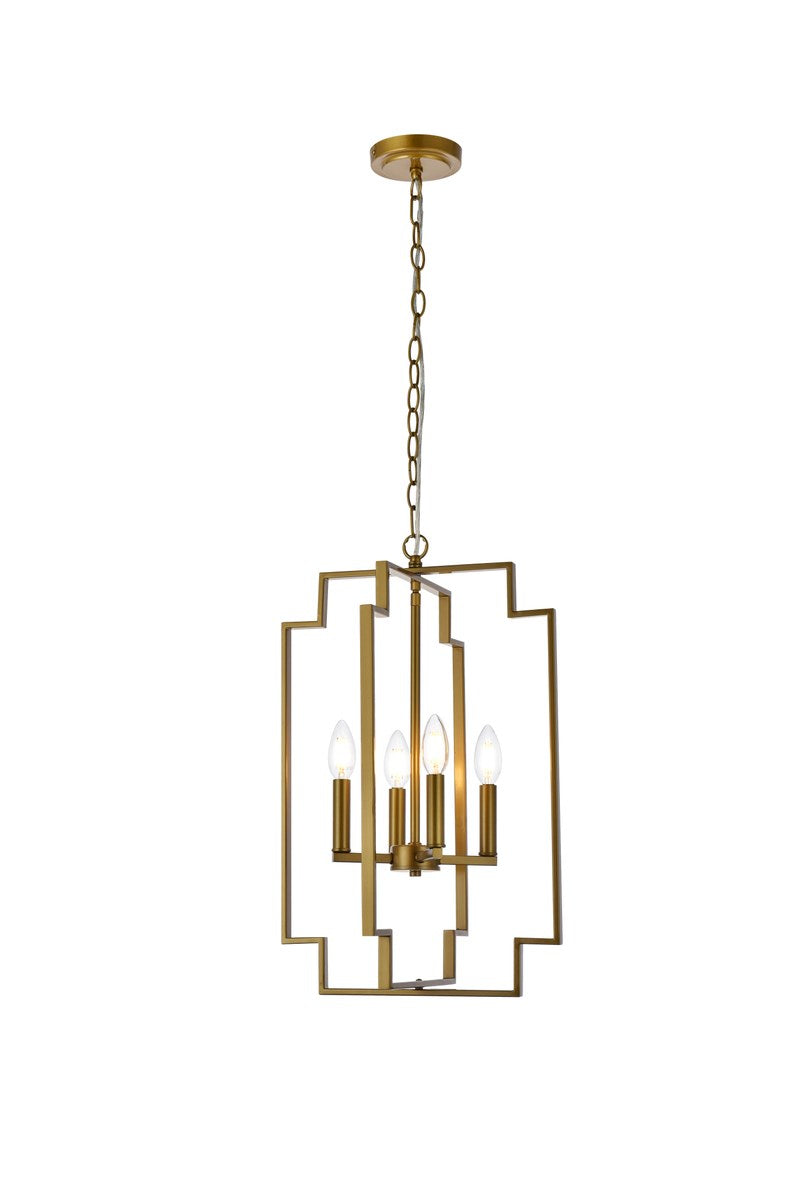 4 Lights Pendant In Brass by Living District