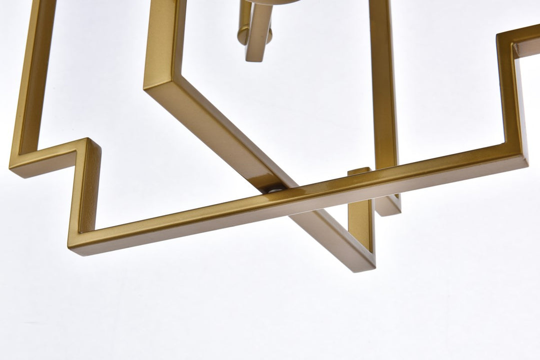4 Lights Pendant In Brass