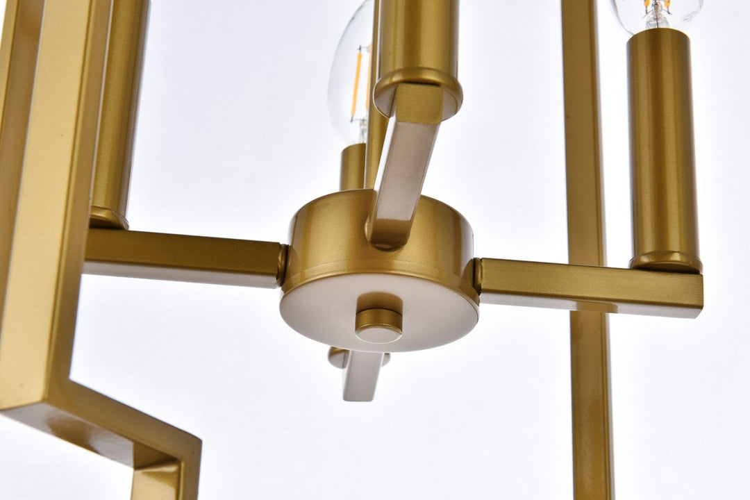 4 Lights Pendant In Brass