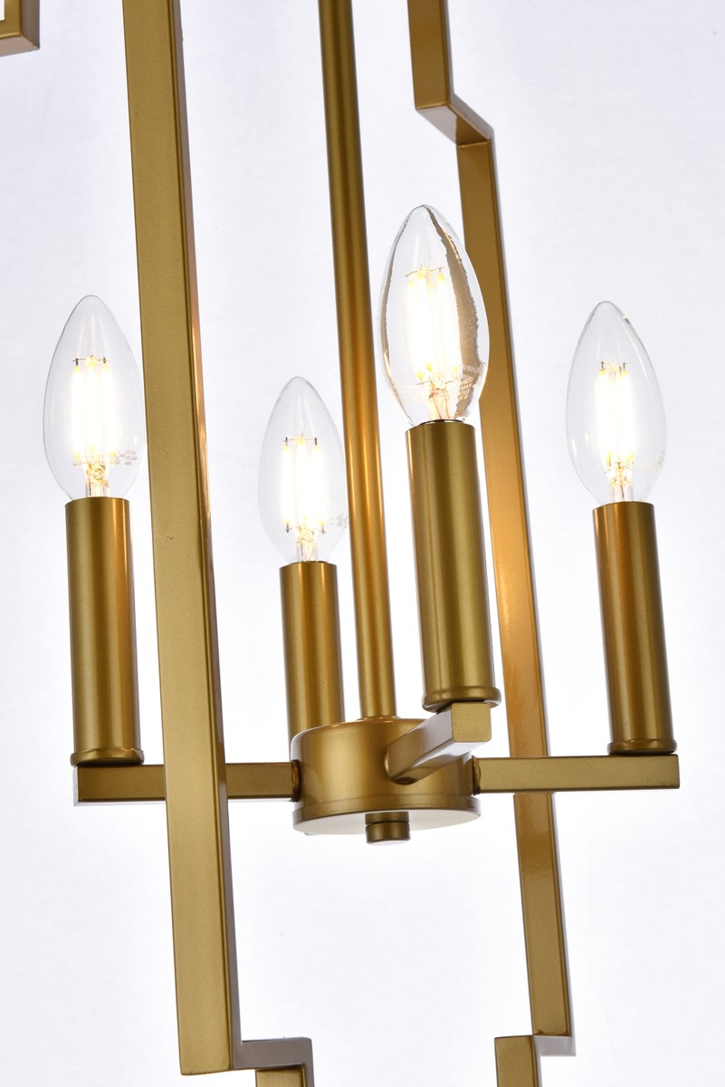 4 Lights Pendant In Brass