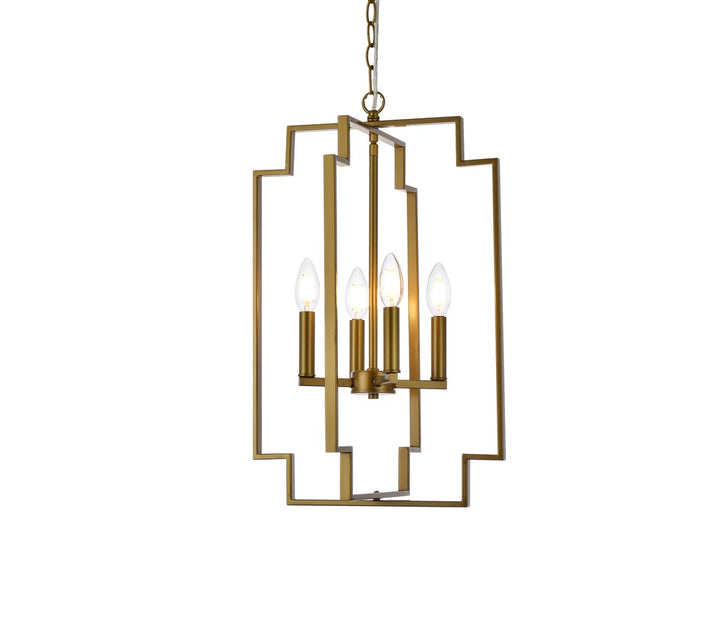 4 Lights Pendant In Brass