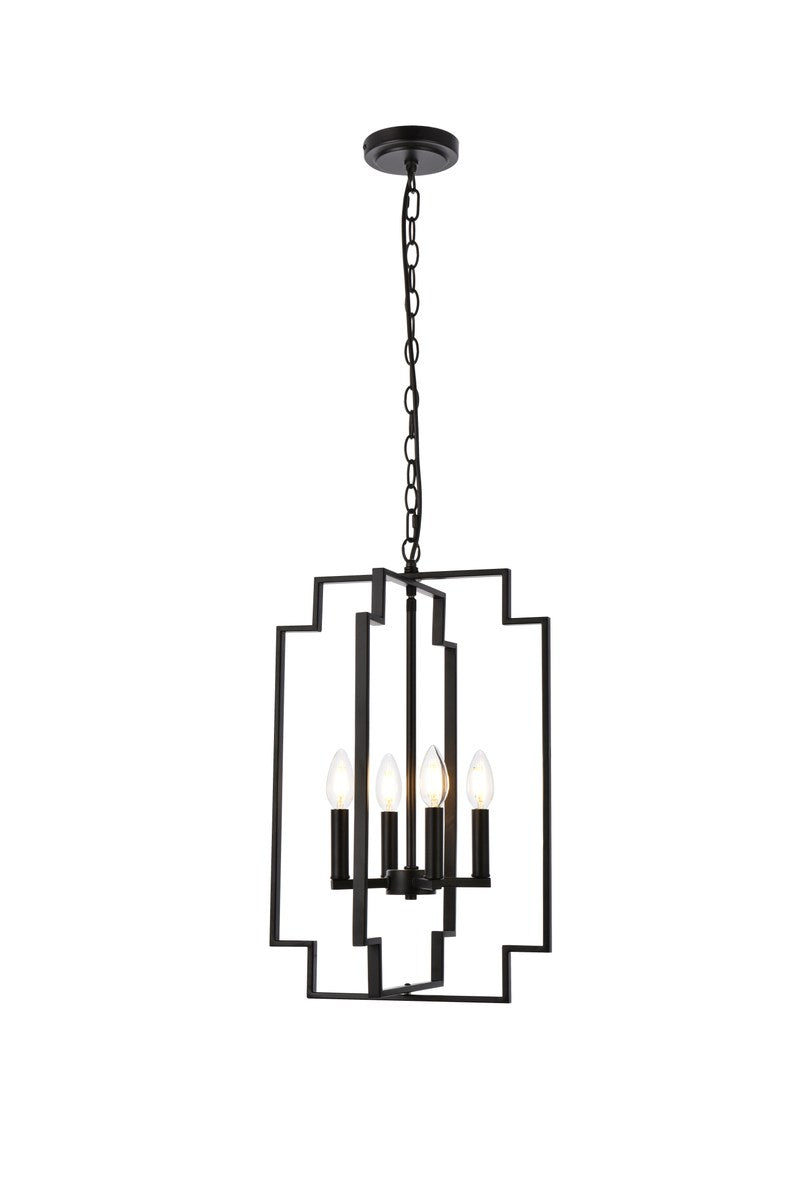 4 Lights Pendant In Black by Living District