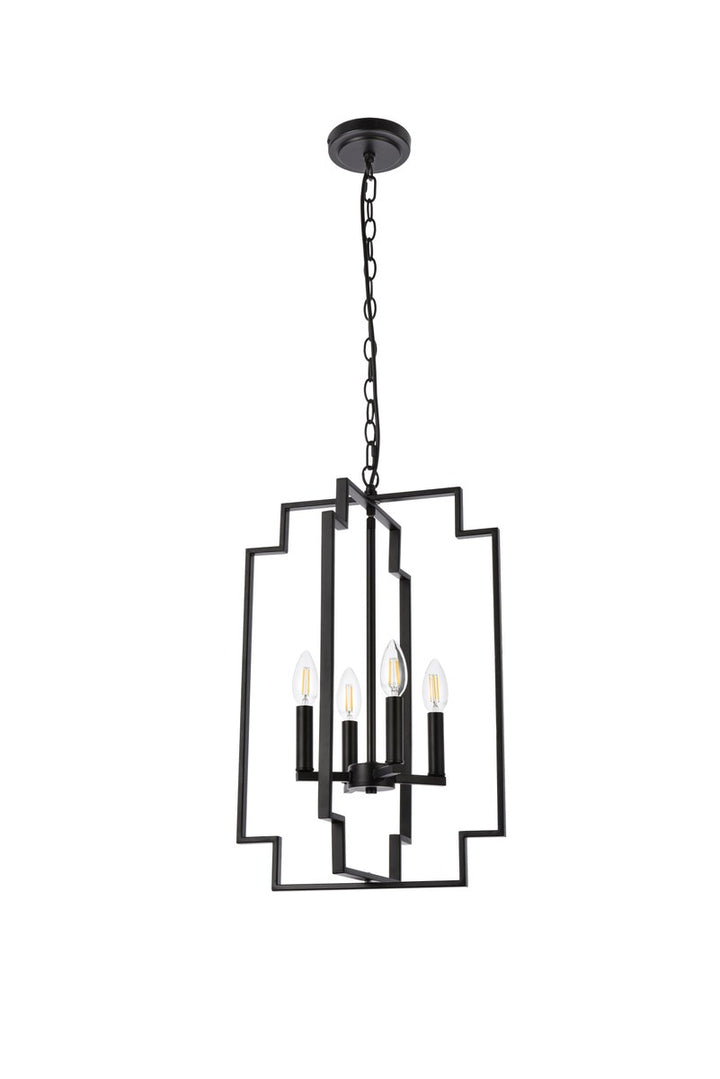 4 Lights Pendant In Black