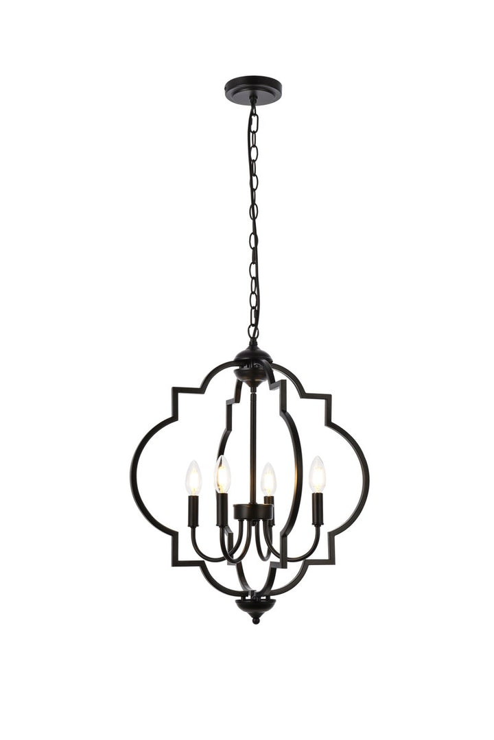 4 Lights Pendant In Black by Living District