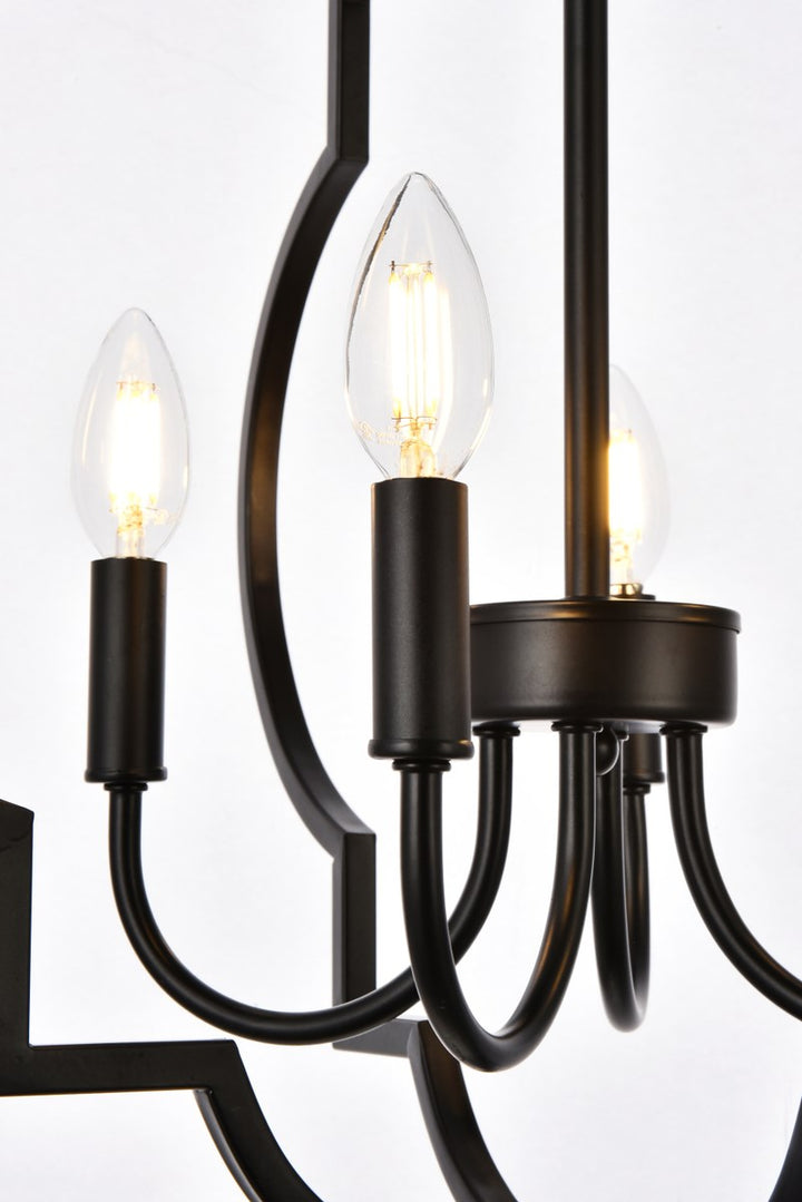 4 Lights Pendant In Black
