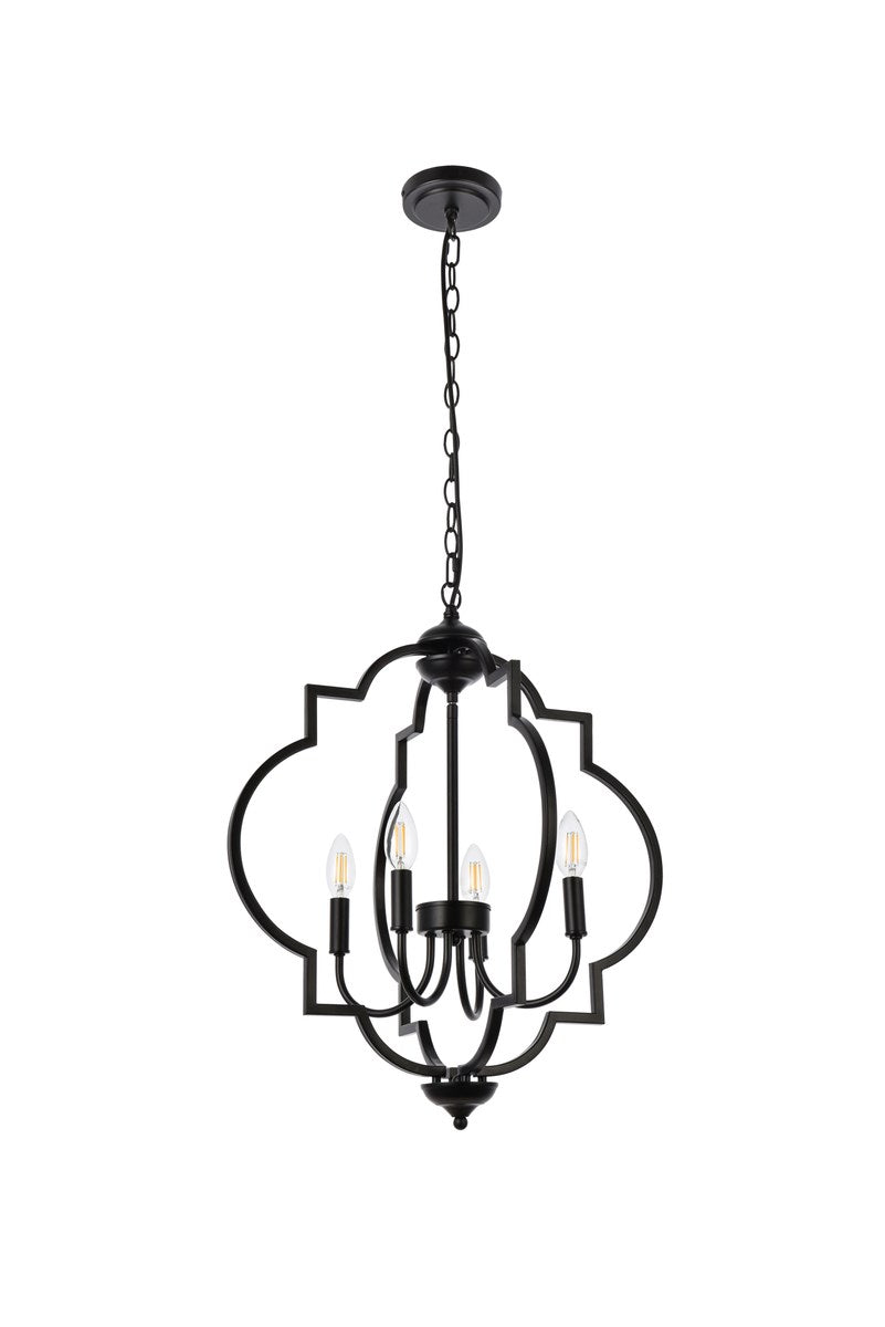4 Lights Pendant In Black
