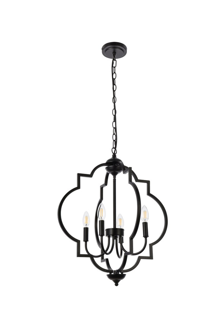 4 Lights Pendant In Black