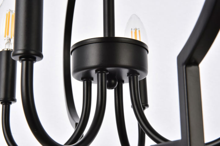 4 Lights Pendant In Black