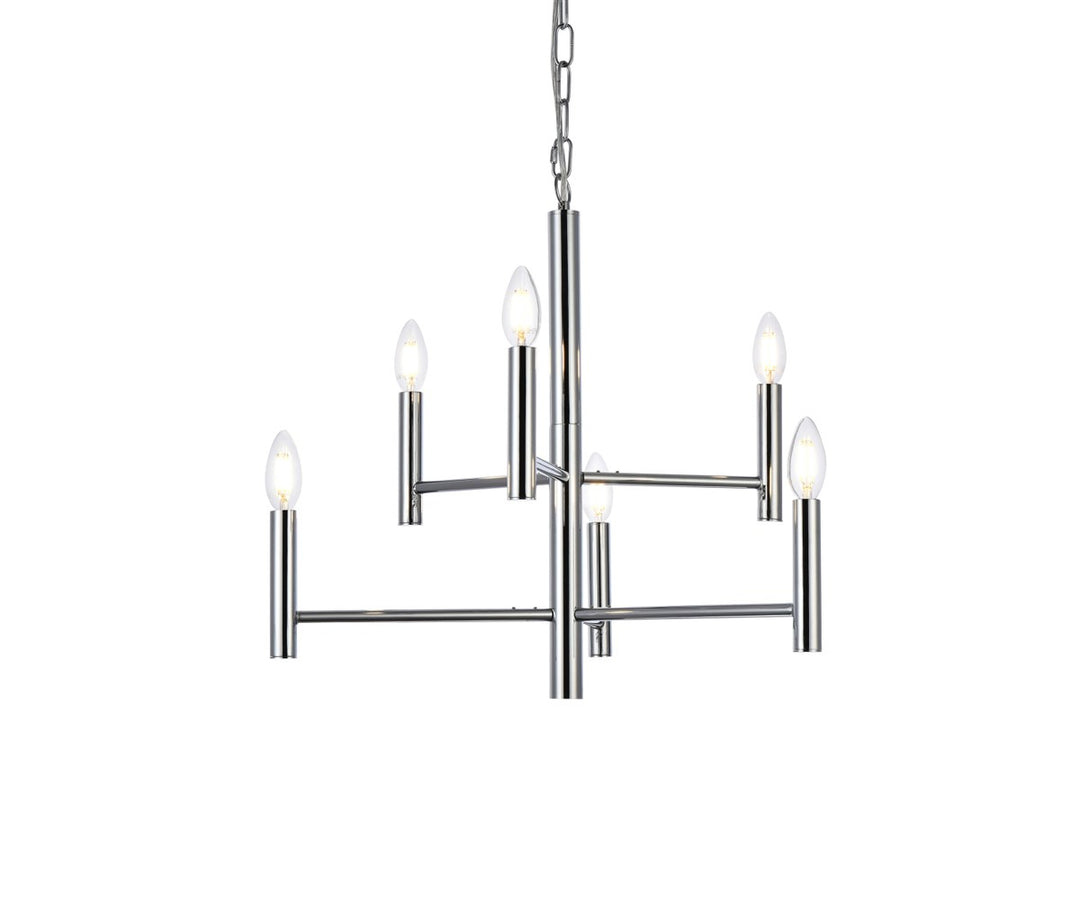 6 Lights Pendant In Chrome