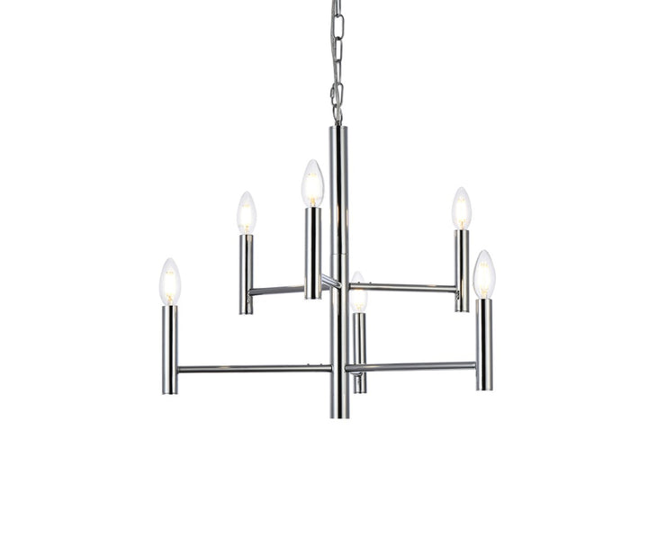 6 Lights Pendant In Chrome