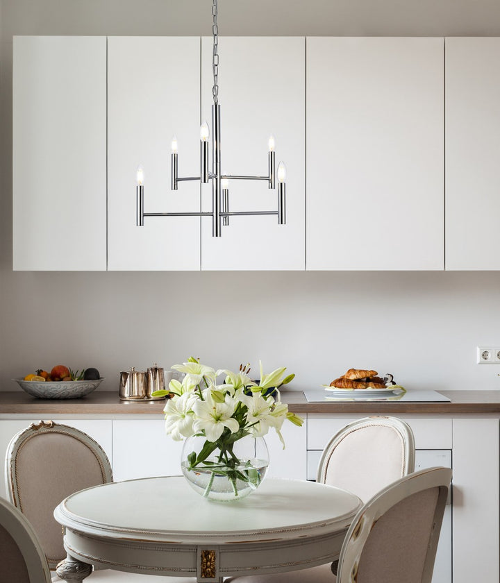 6 Lights Pendant In Chrome