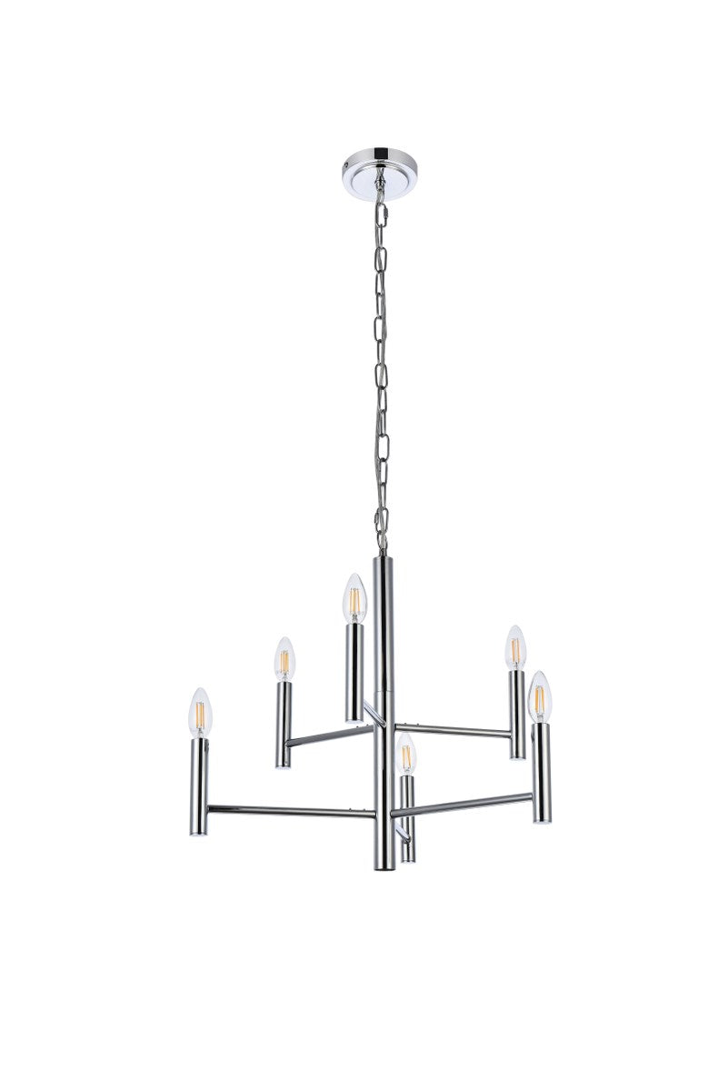 6 Lights Pendant In Chrome