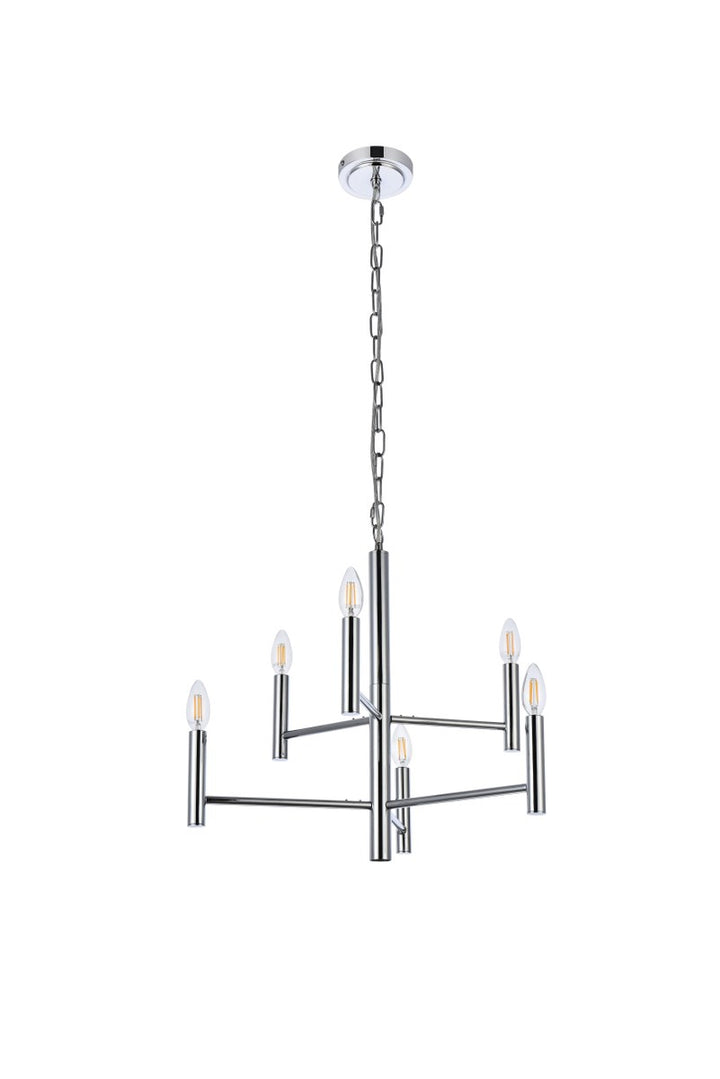 6 Lights Pendant In Chrome
