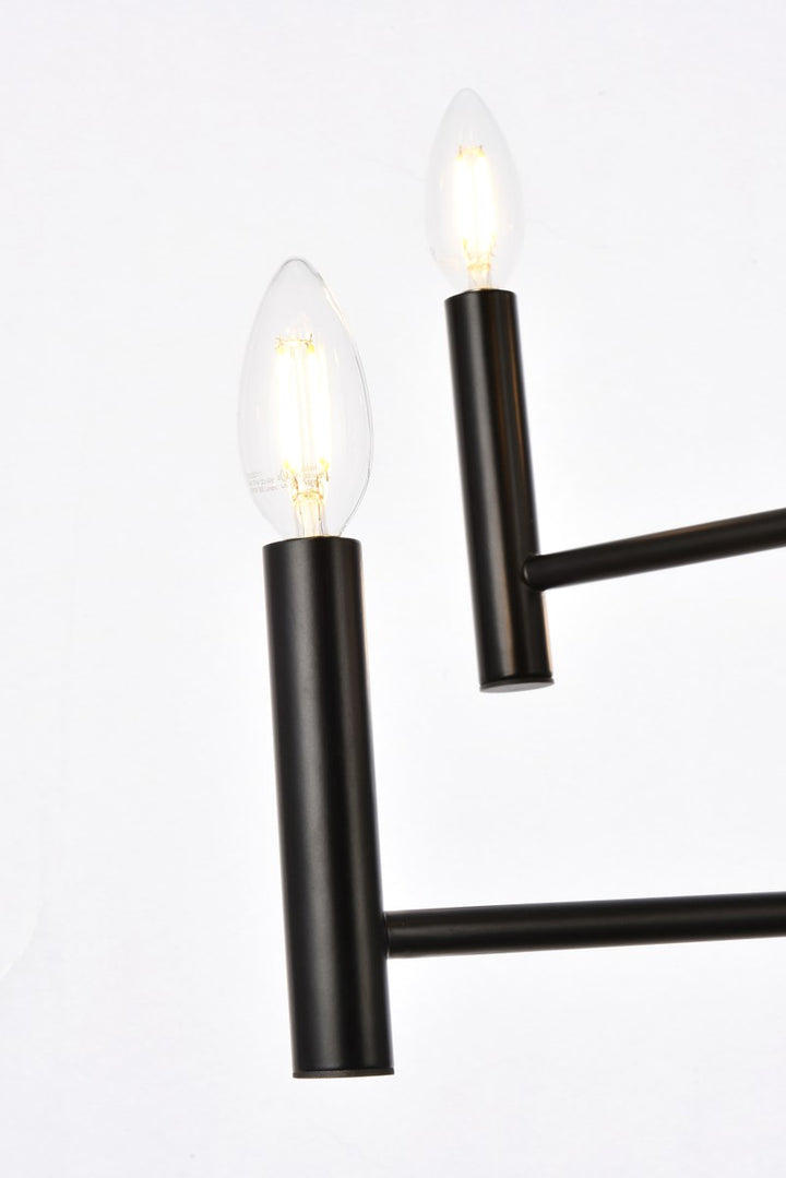 6 Lights Pendant In Black