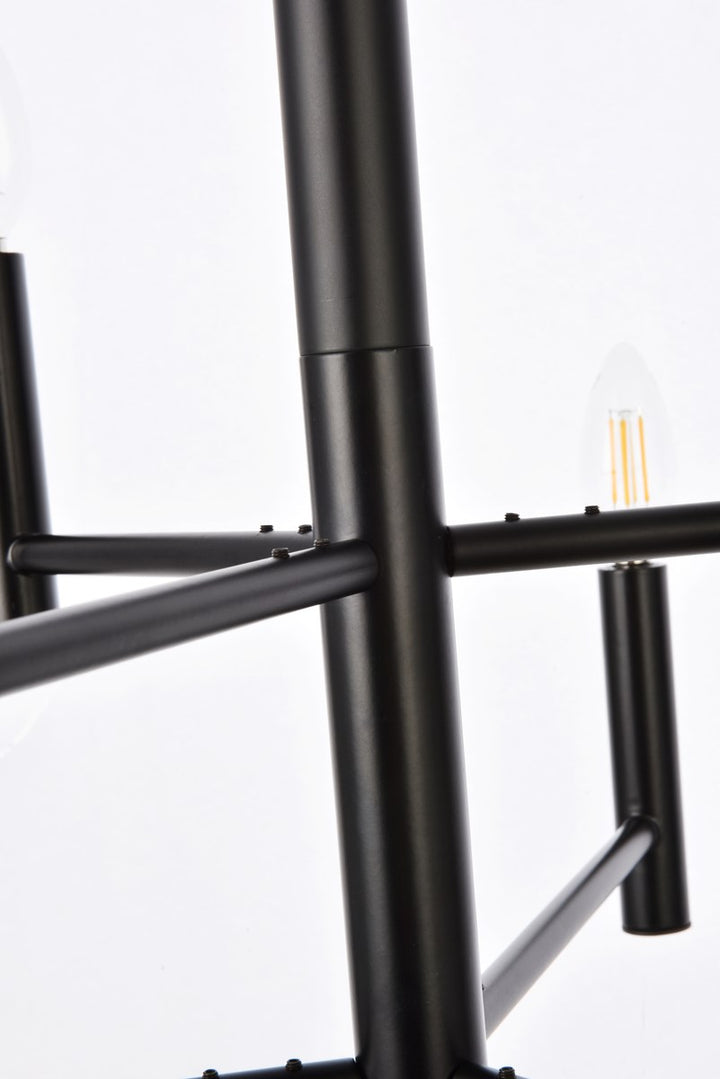6 Lights Pendant In Black