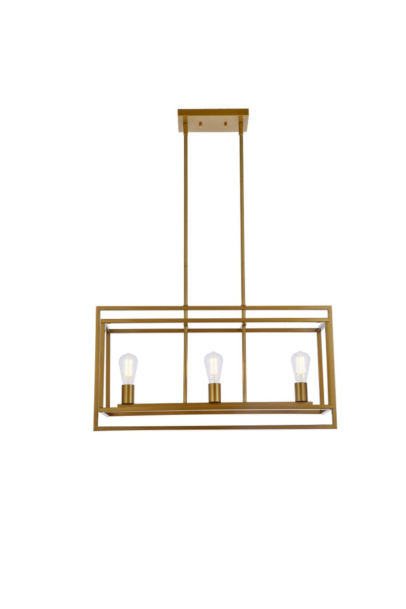 3 Lights Pendant In Brass by Living District