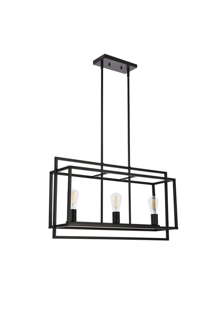 3 Lights Pendant In Black