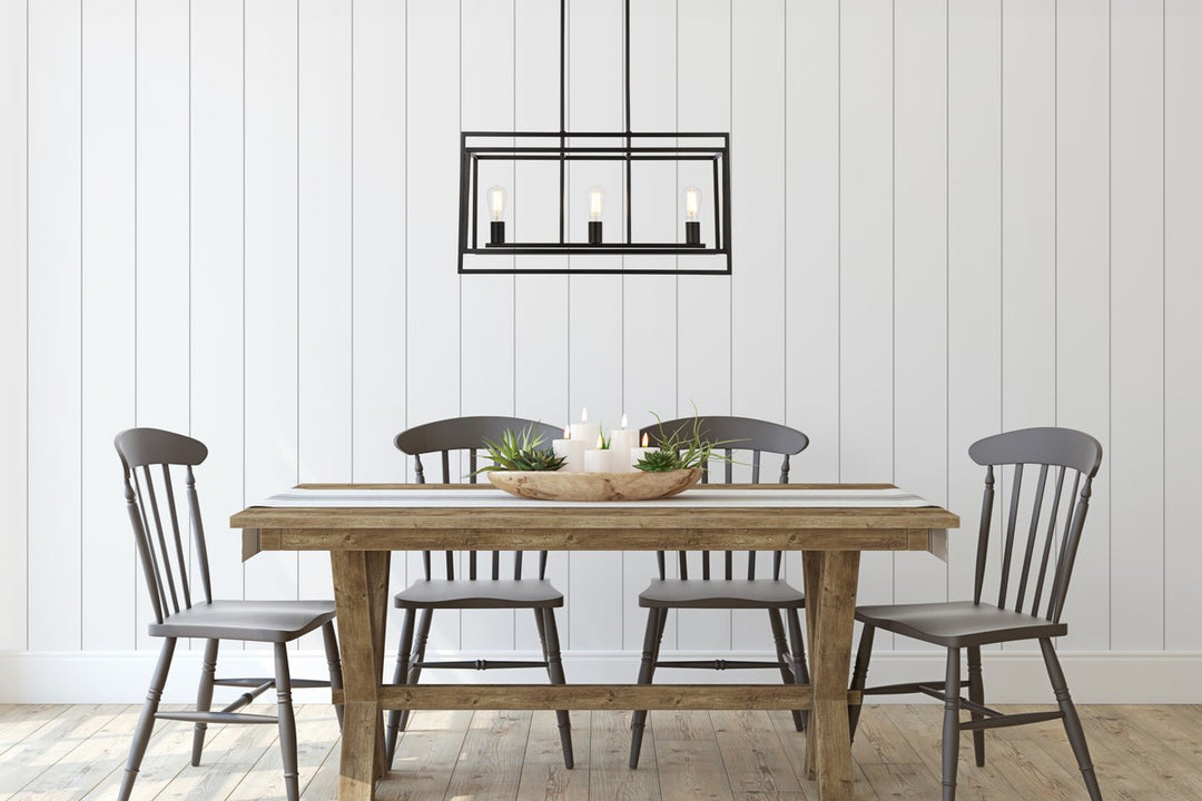 3 Lights Pendant In Black