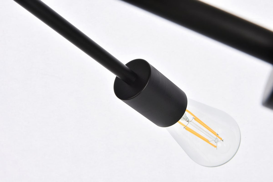 6 Lights Pendant In Black