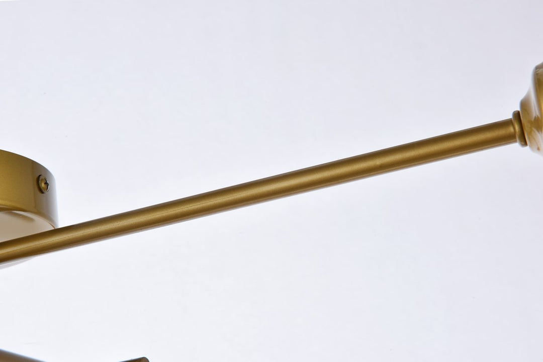 4 Lights Flush Mount In Brass