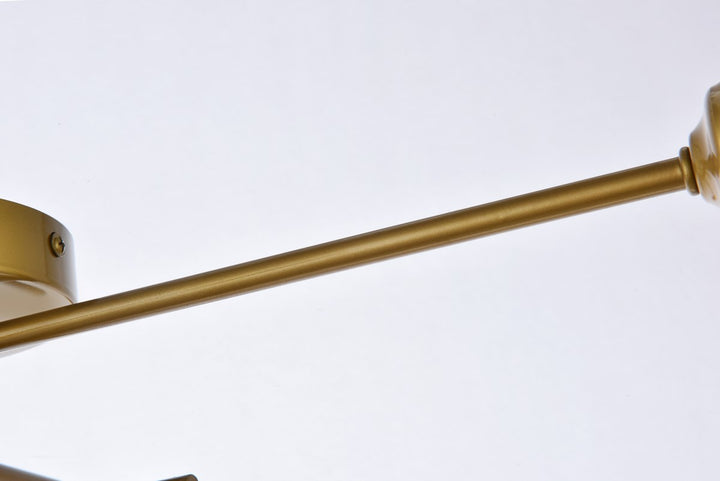 4 Lights Flush Mount In Brass