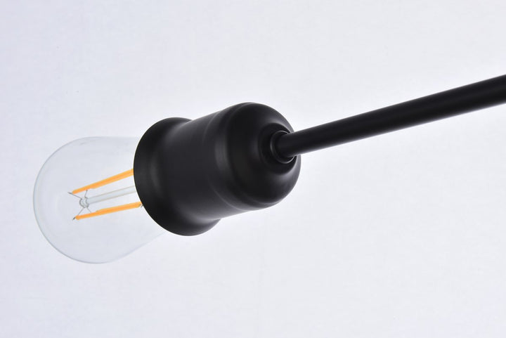 4 Lights Flush Mount In Black