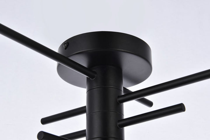 4 Lights Flush Mount In Black