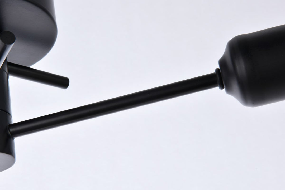 3 Lights Flush Mount In Black