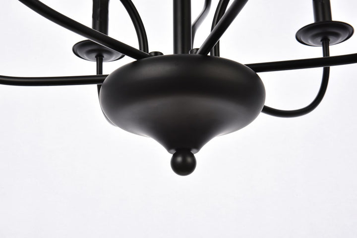 9 Lights Pendant In Black