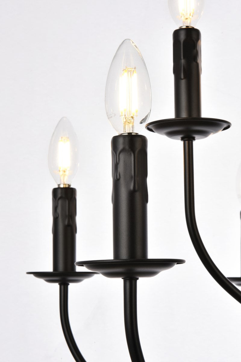9 Lights Pendant In Black