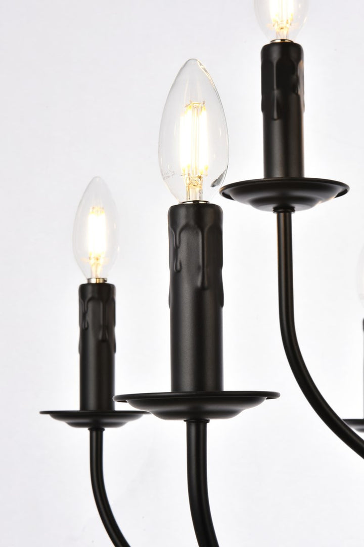 9 Lights Pendant In Black